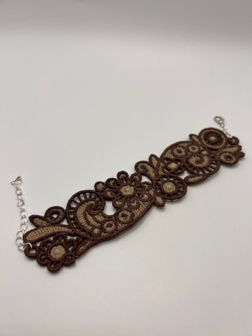 Homemade Brown & Tan Lace Bracelet - Picture 2 of 5